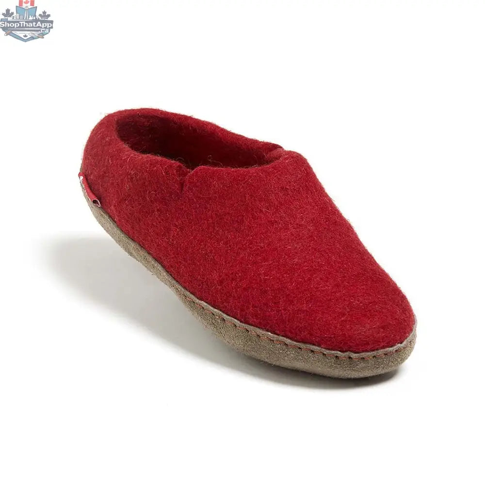 Classic Red Wool Slippers - The Perfect Cozy Companion for Your Feet - Shopthatapp.ca