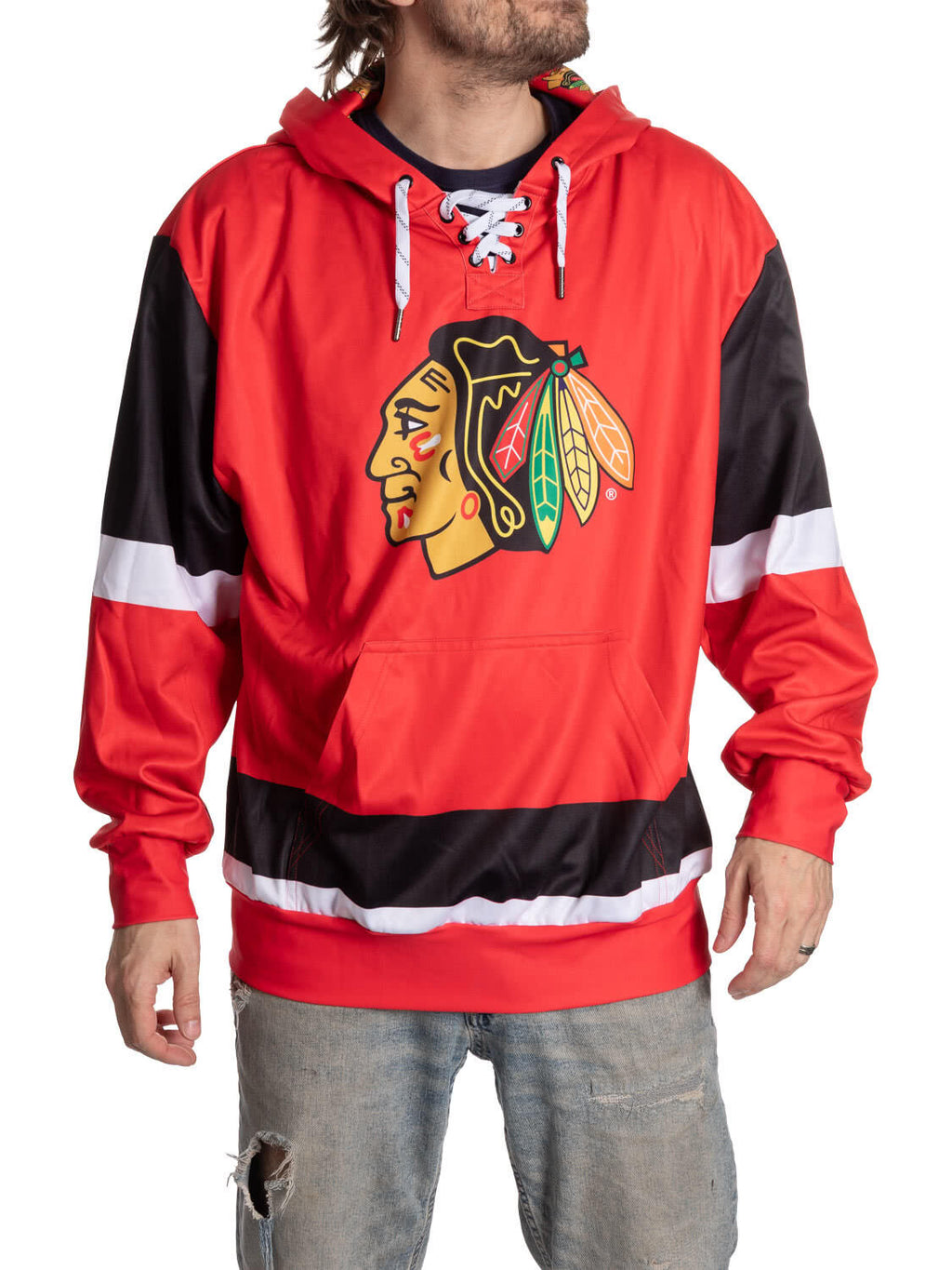 Chicago Blackhawks Hockey Lace Hoodie - Shopthatapp.ca