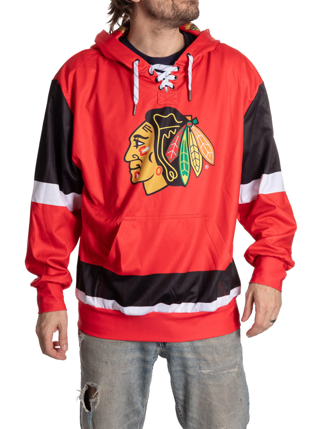 Chicago Blackhawks Hockey Lace Hoodie - Shopthatapp.ca