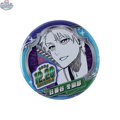 Doki Doki Land Bleach Toushiro Hitsugaya 2024 birthday can badge, collectible anime merchandise featuring Hitsugaya's character design.