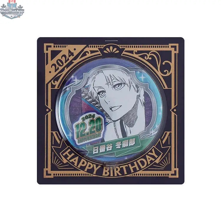 Doki Doki Land Bleach Toushiro Hitsugaya 2024 birthday can badge, collectible anime merchandise featuring Hitsugaya’s image.
