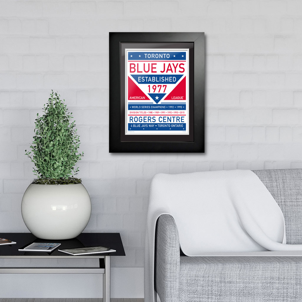 Toronto Blue Jays 12x16 Dual Tone Framed Artwork - Www.Shopthatapp.ca