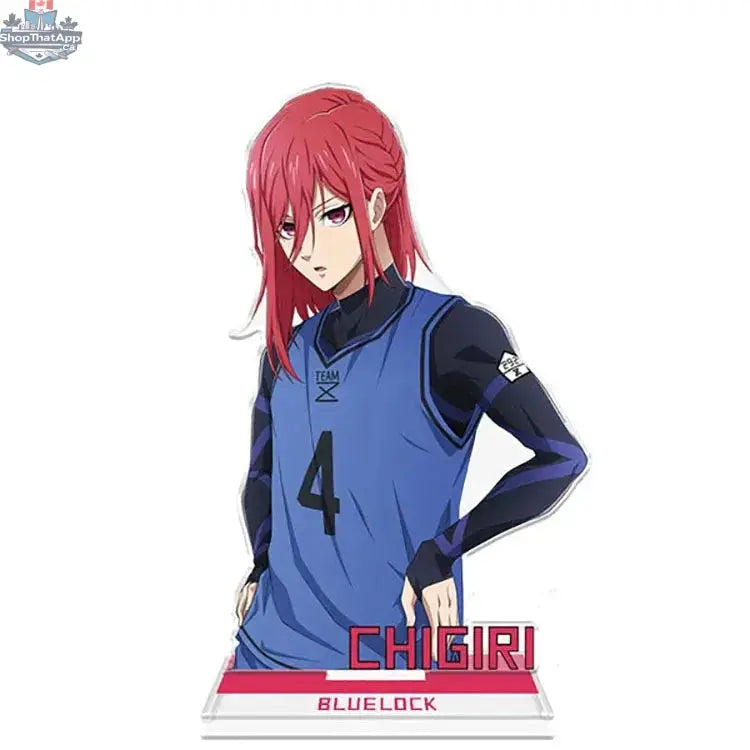 Blue Lock anime acrylic stand featuring vibrant character artwork, collectible Chara stand from Doki Doki Land.