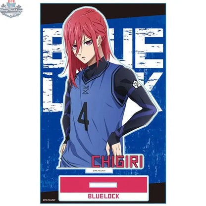 Blue Lock anime acrylic stand featuring vibrant character design, collectible Chara stand from Doki Doki Land.