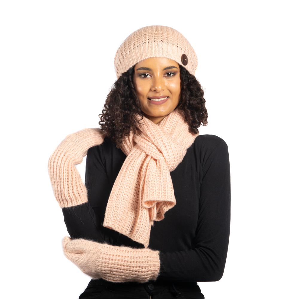 Simple Knit Hat With Button - Shopthatapp.ca