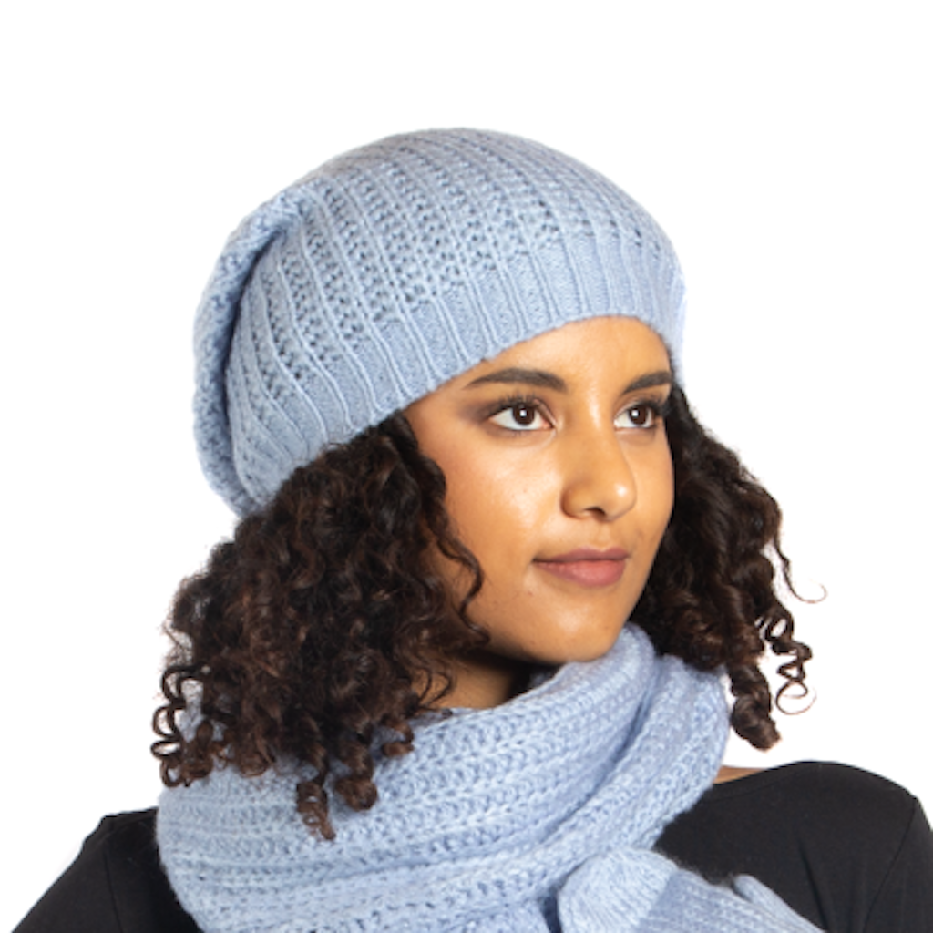Simple Knit Hat With Tie Back - Shopthatapp.ca