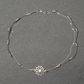 Small Flower Necklace Silver Plate - Elegant Floral Jewelry Piece - Shopthatapp.ca