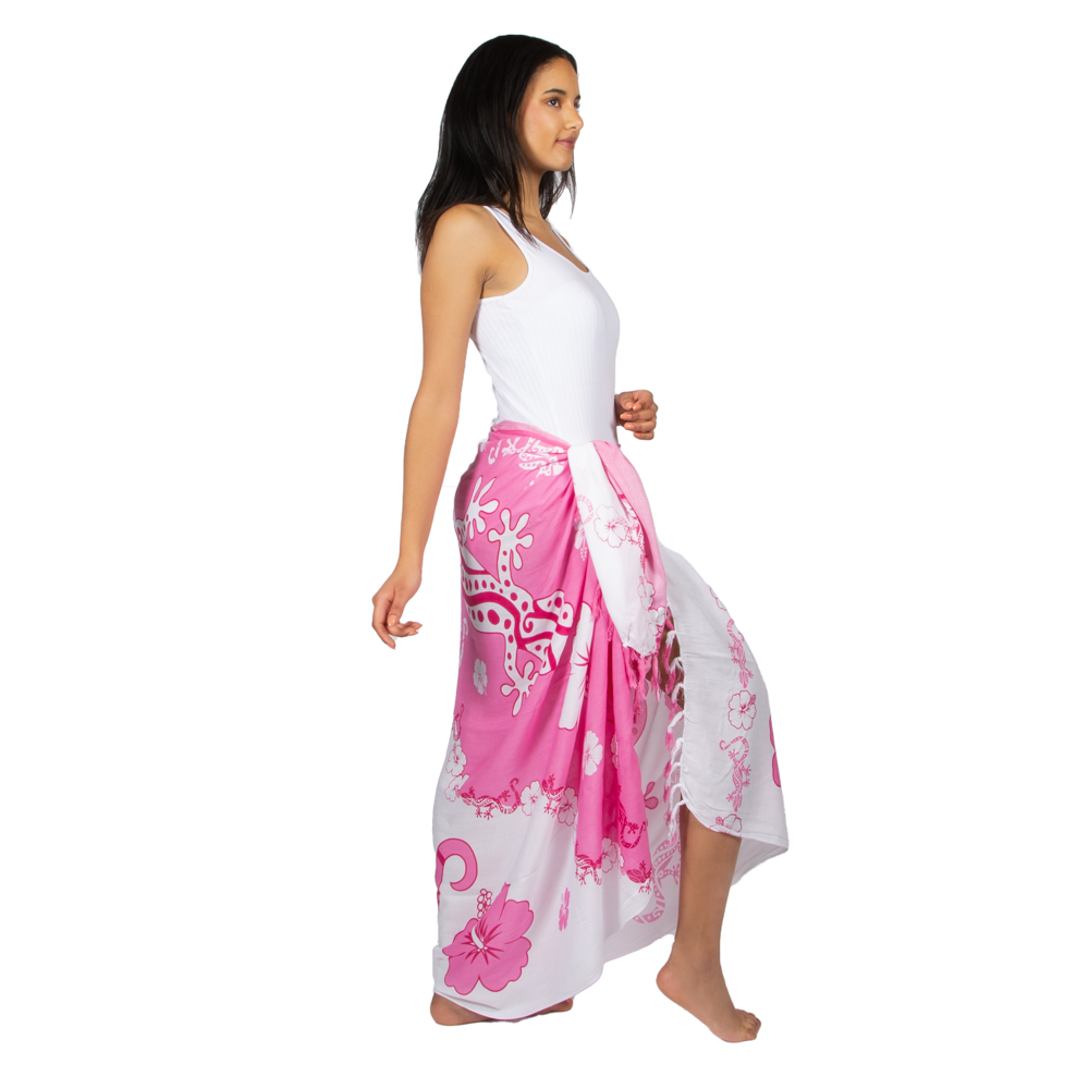 Geko Pink Flower Print Sarong for Trendy Beachwear - Shopthatapp.ca