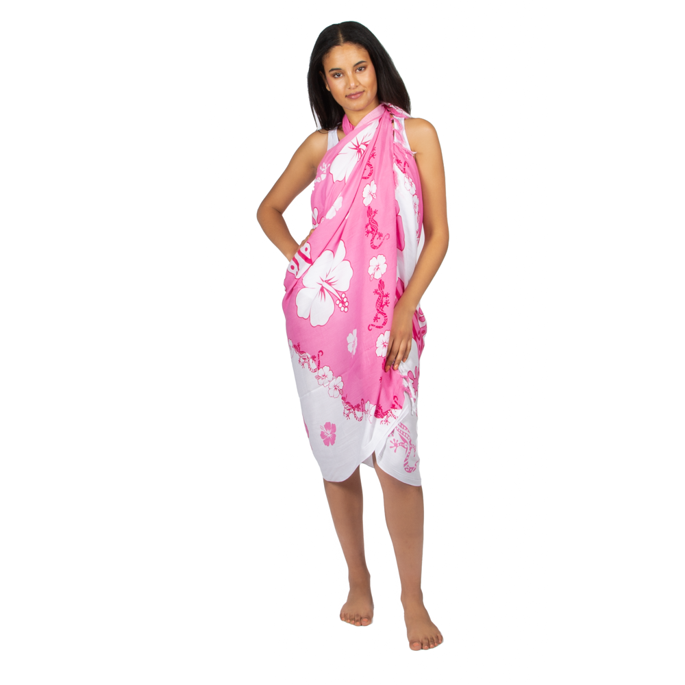 Geko Pink Flower Print Sarong for Trendy Beachwear - Shopthatapp.ca