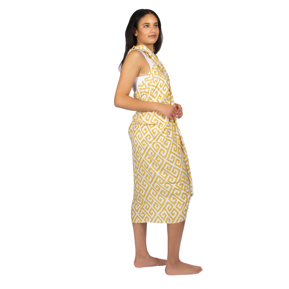 Geometric Print Yellow Sarong for Trendy Summer Style - Shopthatapp.ca