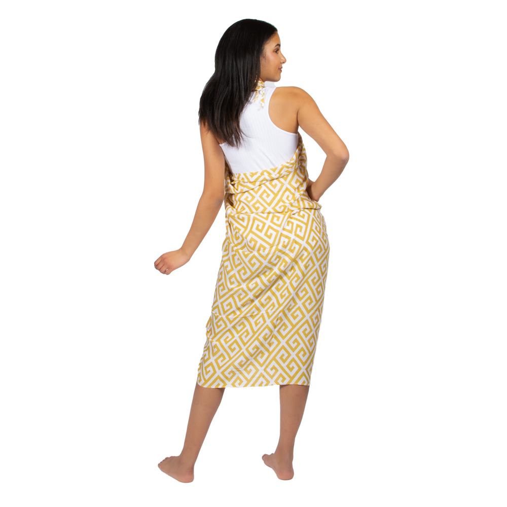 Geometric Print Yellow Sarong for Trendy Summer Style - Shopthatapp.ca