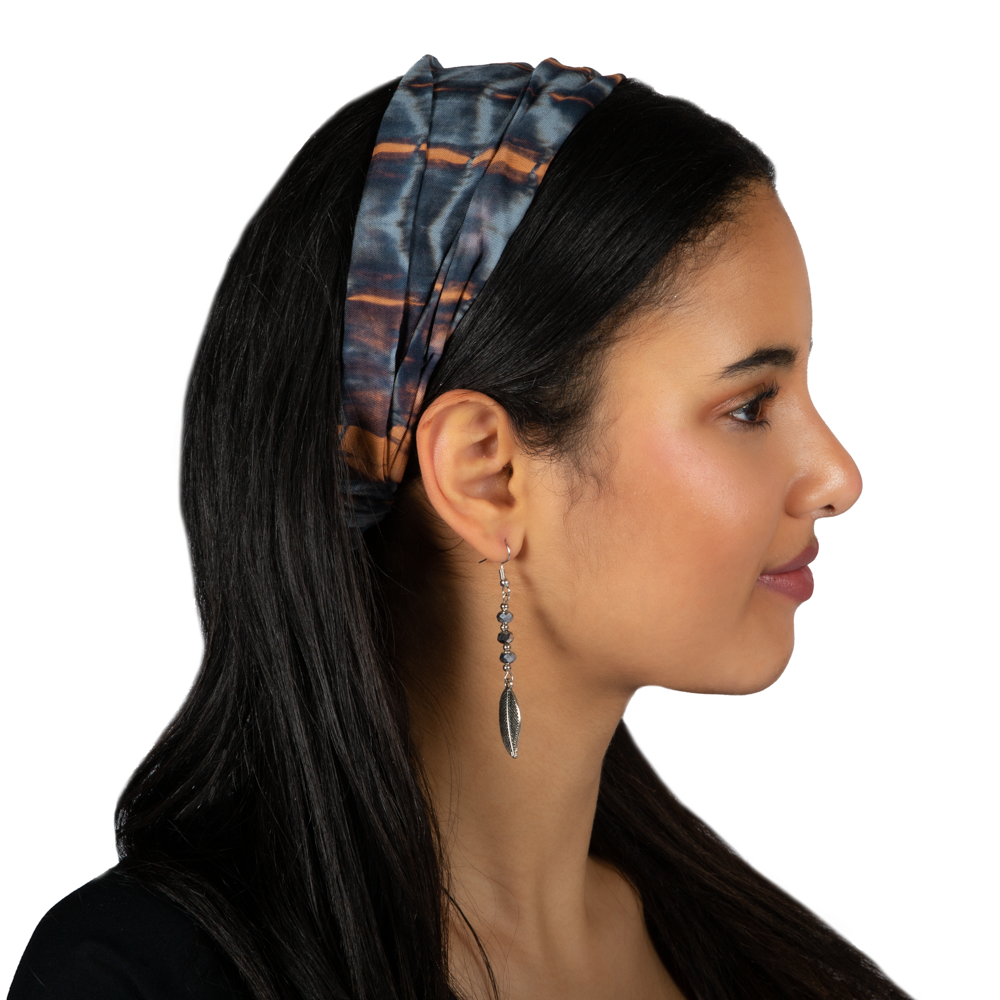 Tie Dye Bandana Grey Blue Gold - Stylish and Unique Accessory - Shopthatapp.ca