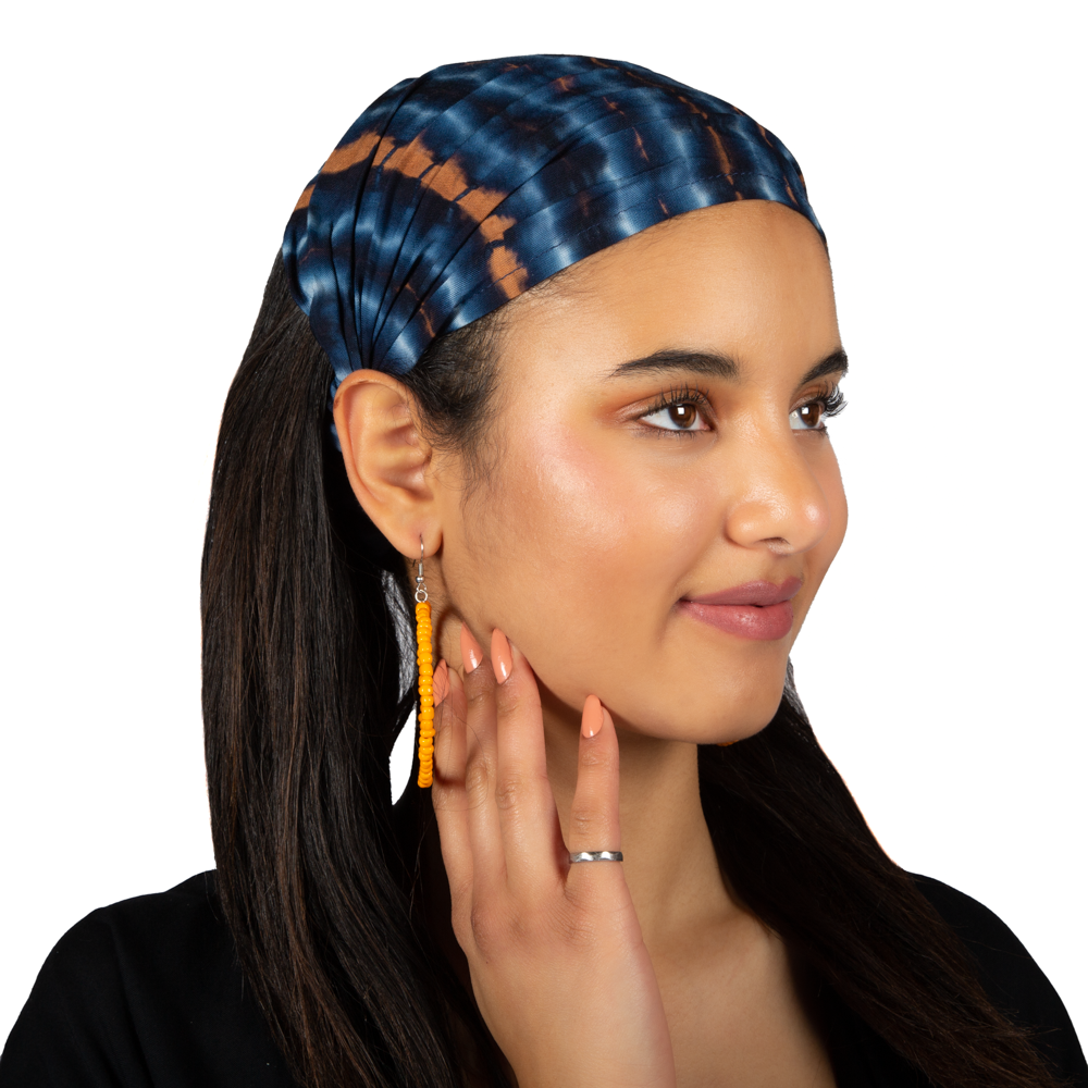 Tie Dye Bandana Blue Gold - Stylish and Unique Accessory - Shopthatapp.ca