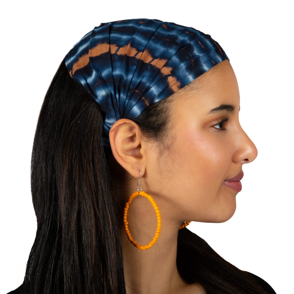 Tie Dye Bandana Blue Gold - Stylish and Unique Accessory - Shopthatapp.ca