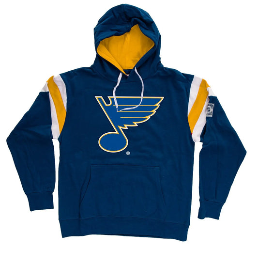 Calhoun Surf N' Skate St. Louis Blues varsity hoodie with retro style, featuring team logo and comfortable fabric.