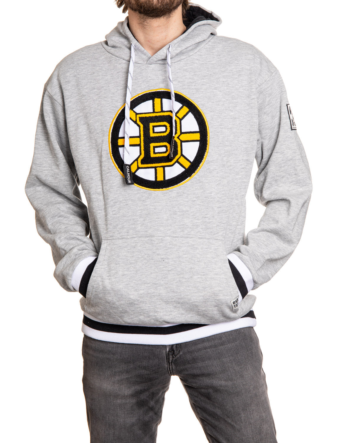 Boston Bruins "Muskoka Style" Premium Chenille Woven Logo Hoodie - Shopthatapp.ca