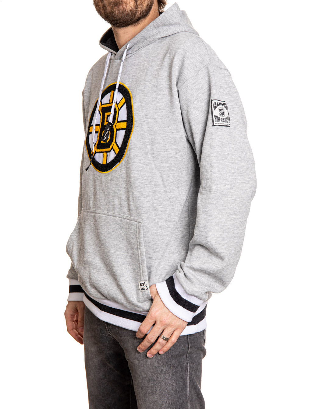 Boston Bruins "Muskoka Style" Premium Chenille Woven Logo Hoodie - Shopthatapp.ca