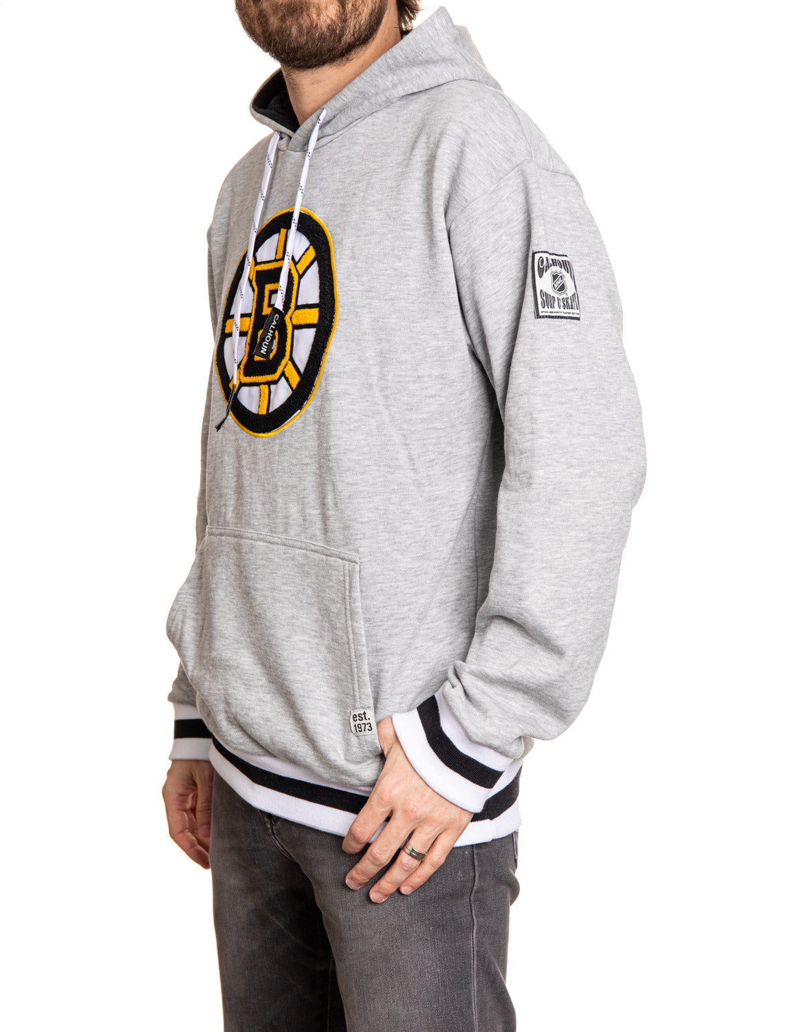 Boston Bruins "Muskoka Style" Premium Chenille Woven Logo Hoodie - Shopthatapp.ca