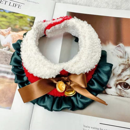 Christmas Pet Bandana – Festive Fur-Trim Holiday Accessory - Shopthatapp.ca