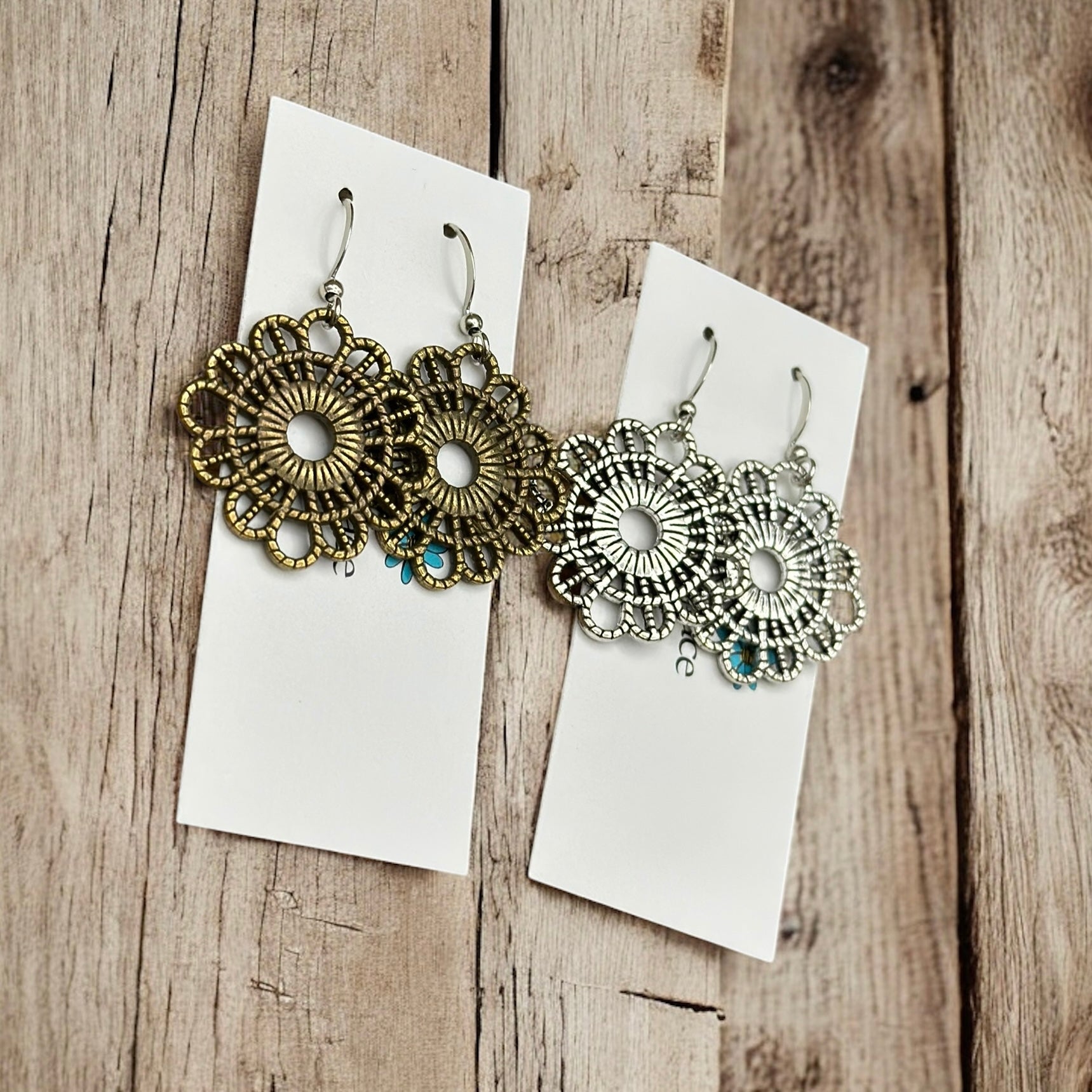 Lace Earrings with Textured Design for Stylish Elegance