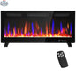 SLOTH Nation Marley electric fireplace heater, 42-inch slim freestanding or wall-mounted unit with eco mode for home decor.