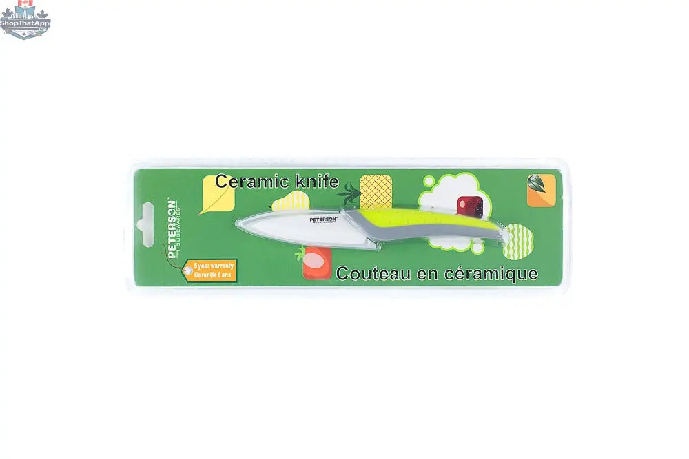 Ceramic Kitchen Knife with Soft Touch Handle - 3" Sharp White Blade and Ergonomic Design - Shopthatapp.ca
