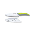 6 Inch Ceramic Kitchen Knife - White Blade, Soft-Touch Green/Grey Handle