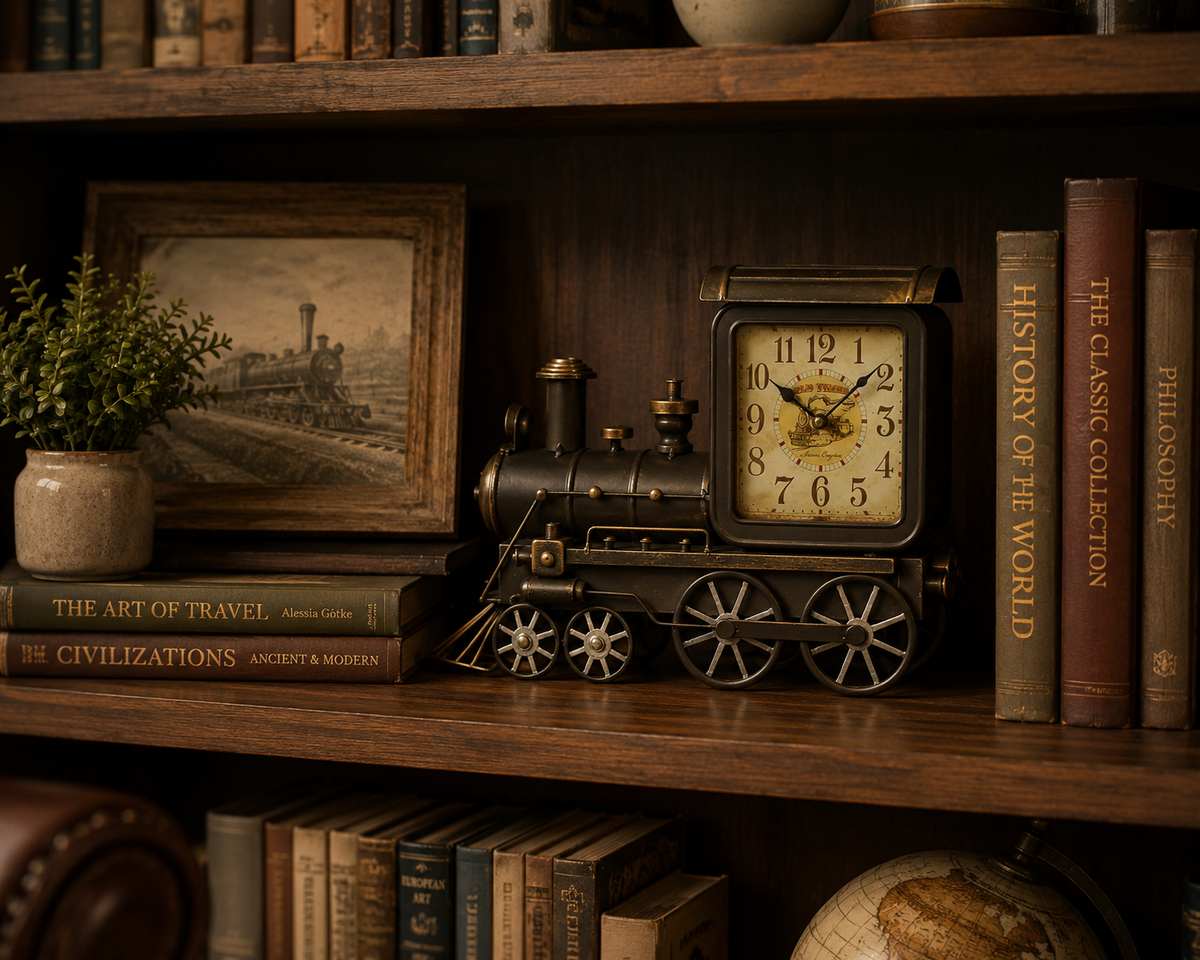 Table clock - Old Train Table Clock--www.Shopthatapp.ca-Peterson Housewares & Artwares
