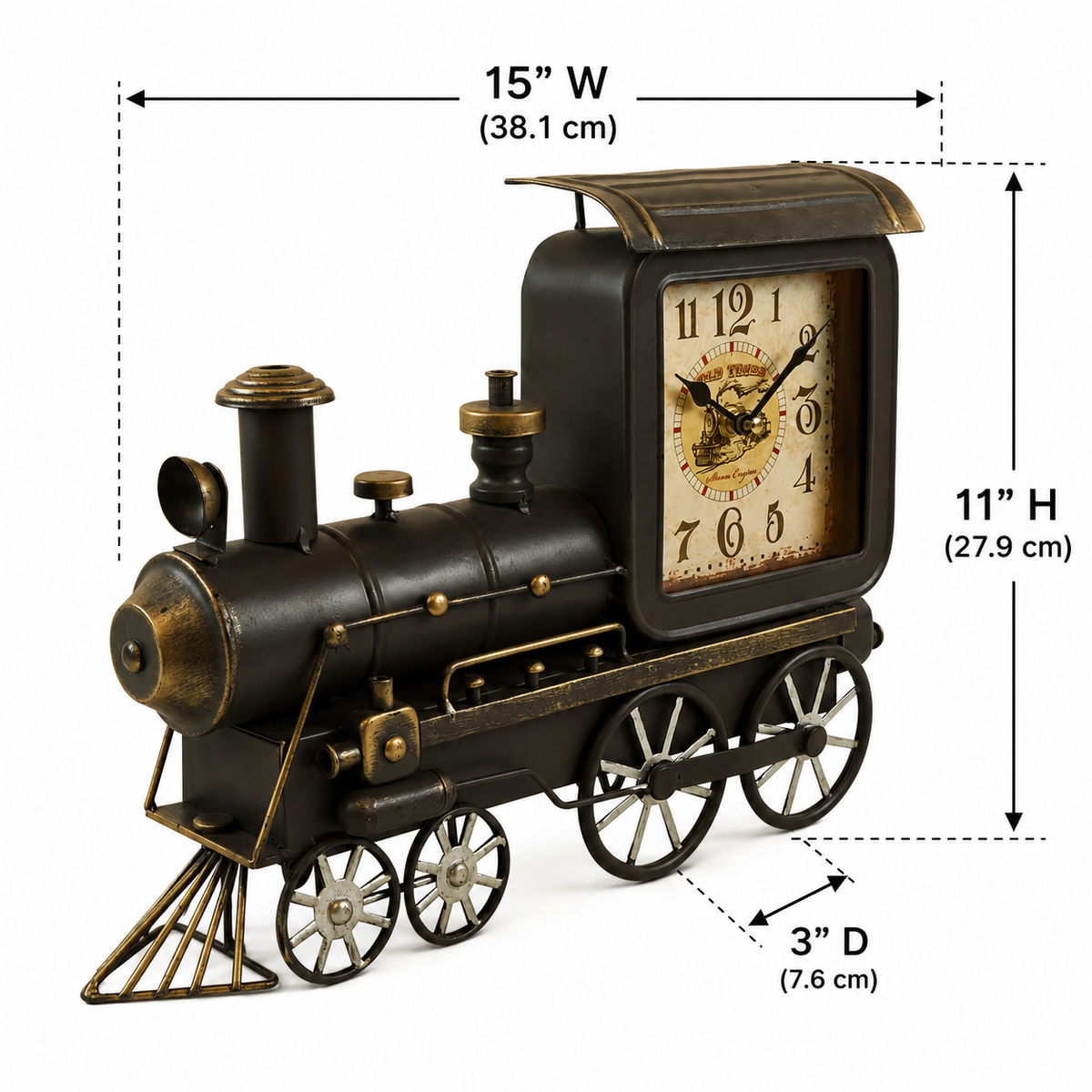 Table clock - Old Train Table Clock--www.Shopthatapp.ca-Peterson Housewares & Artwares
