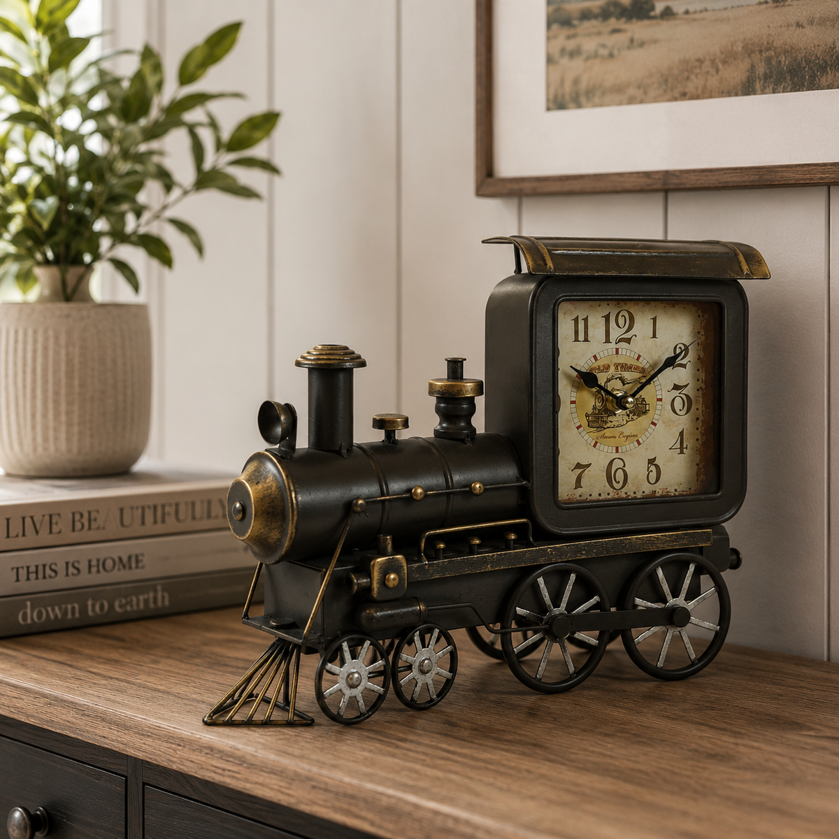 Table clock - Old Train Table Clock--www.Shopthatapp.ca-Peterson Housewares & Artwares