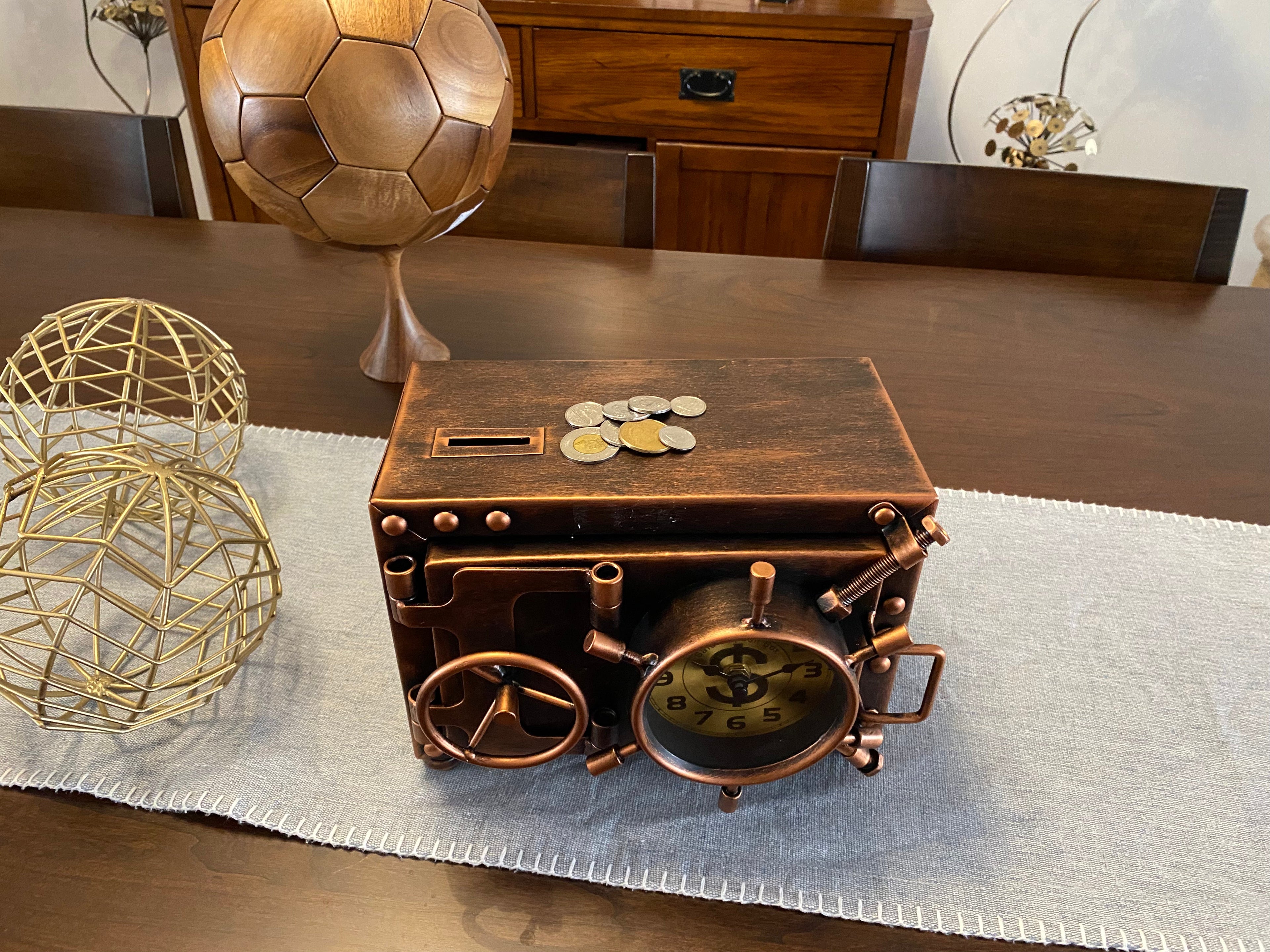 Nautical Table Clock Piggy Bank: Timekeeping Meets Whimsical Savings