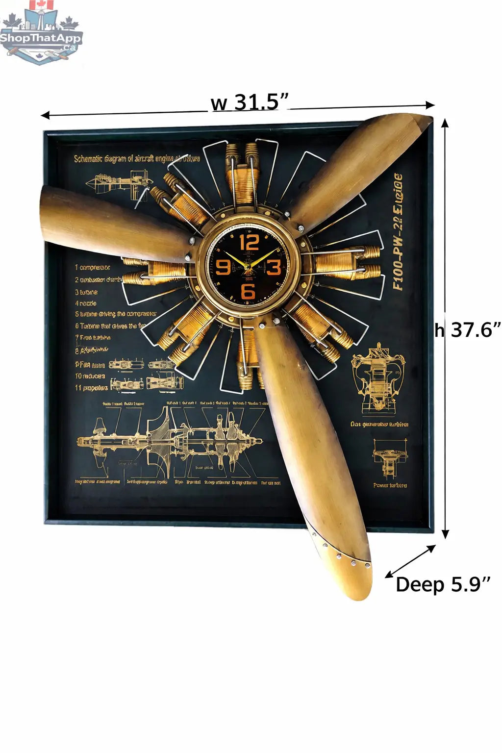 Vintage Aviation Wall Clock: Timeless Style Meets Mechanical Artistry - Shopthatapp.ca