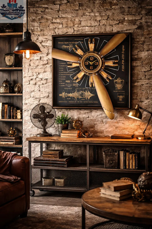 Vintage Aviation Wall Clock: Timeless Style Meets Mechanical Artistry - Shopthatapp.ca