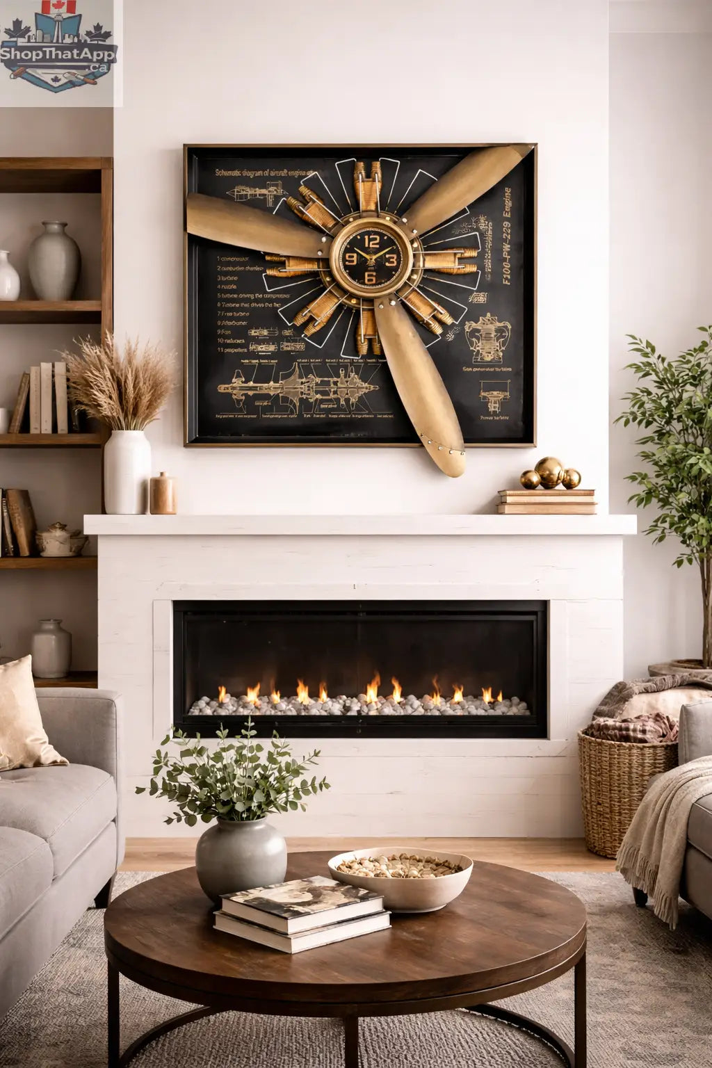 Vintage Aviation Wall Clock: Timeless Style Meets Mechanical Artistry - Shopthatapp.ca