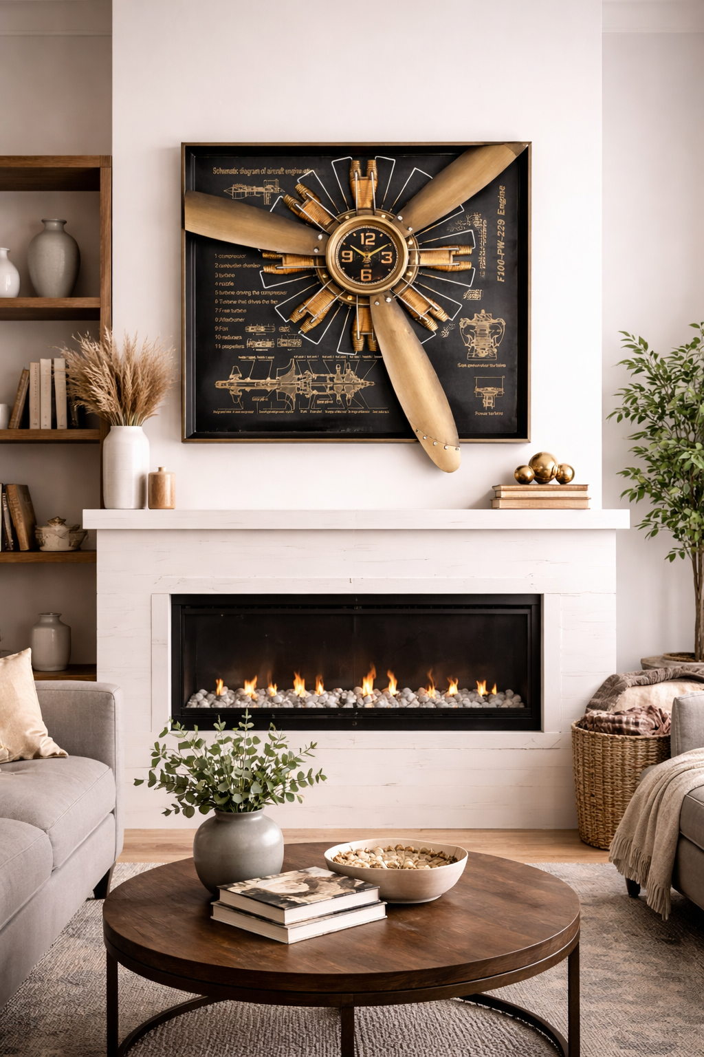 Vintage Aviation Wall Clock: Timeless Style Meets Mechanical Artistry