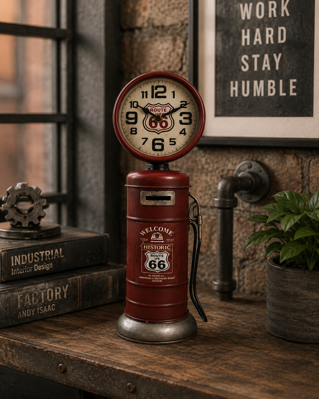 Vintage Route 66 Piggy Bank Clock: A Timeless Piece of Americana