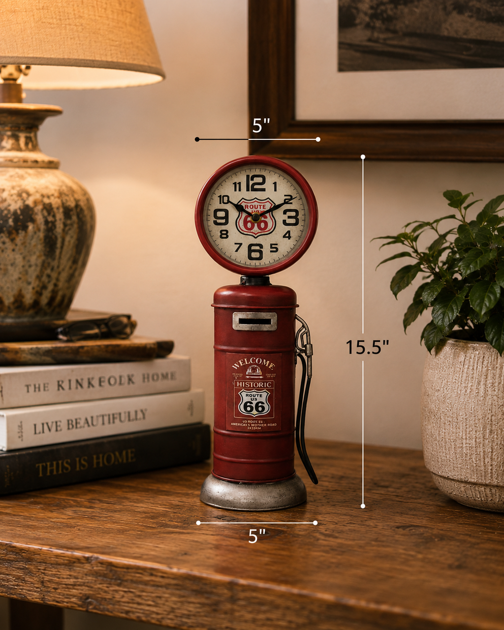 Vintage Route 66 Piggy Bank Clock: A Timeless Piece of Americana