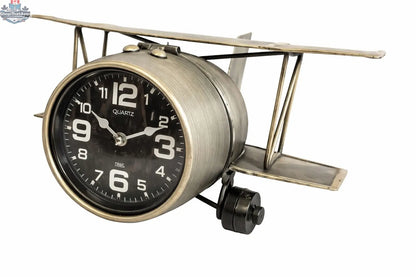 Vintage Airplane Table Clock - Elevate Your Space with Timeless Aviation Charm - Shopthatapp.ca