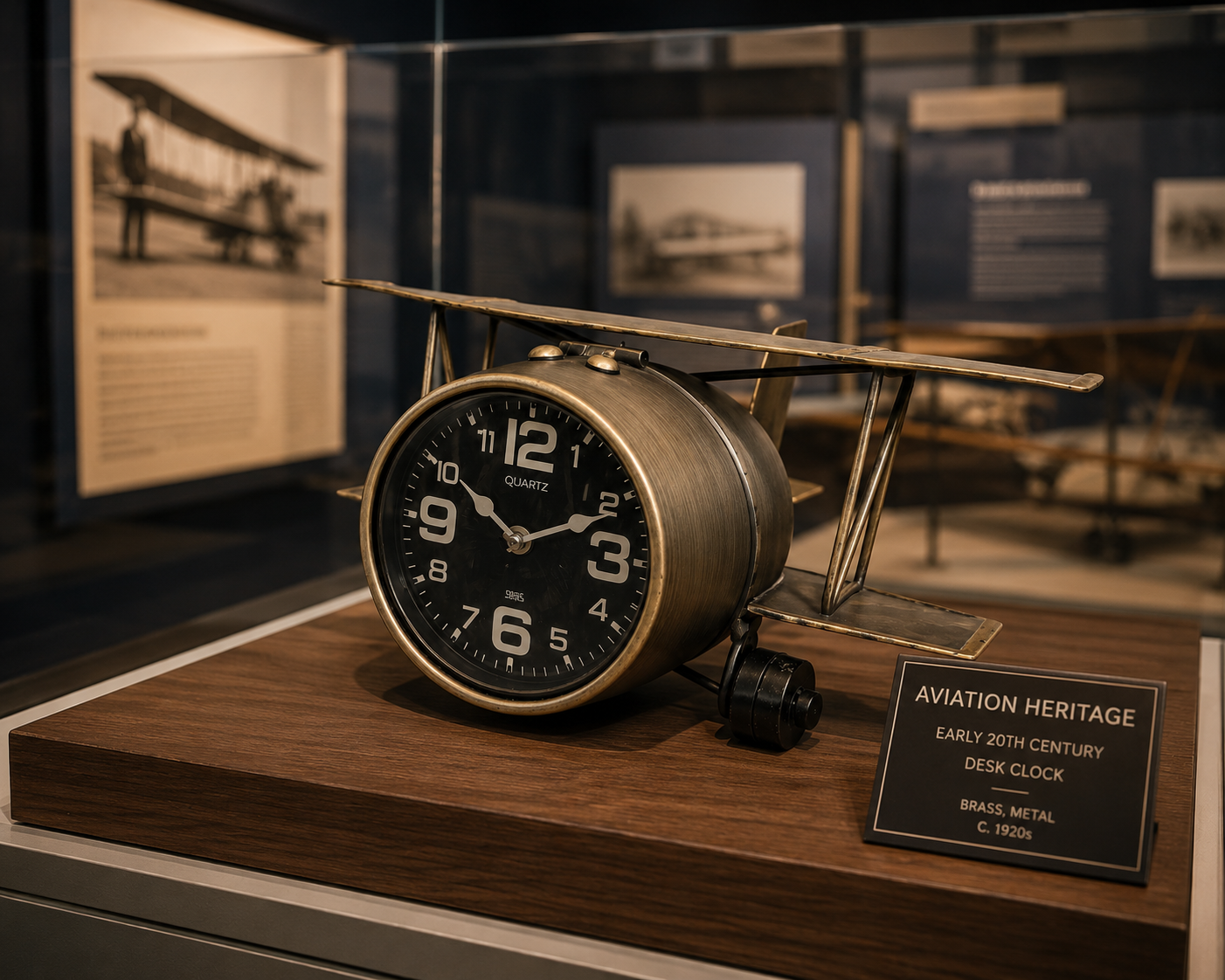 Vintage Airplane Table Clock - Elevate Your Space with Timeless Aviation Charm
