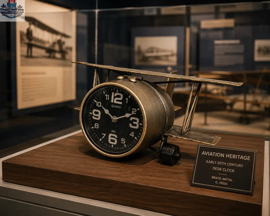 Vintage Airplane Table Clock - Elevate Your Space with Timeless Aviation Charm - Shopthatapp.ca