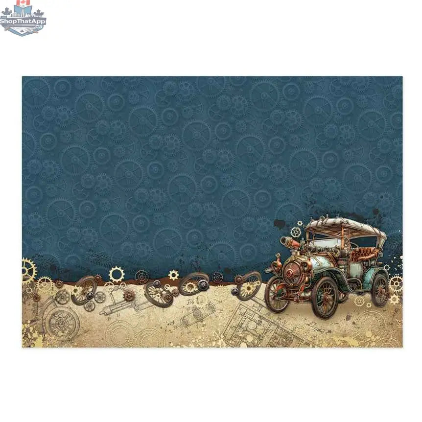 Precut 3D card toppers from Ecstasy Crafts' The Adventure Begins Luxury Topper Set, featuring clockwork and vintage design elements.