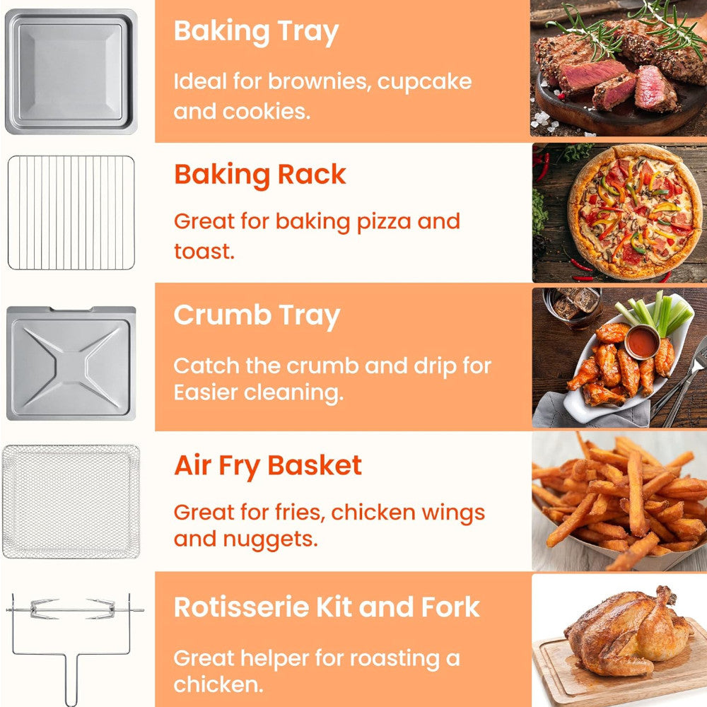 COMFEE CO-F25A1 12-in-1 Air Fryer Oven with Rotisserie - Blemished package with full warranty - Shopthatapp.ca