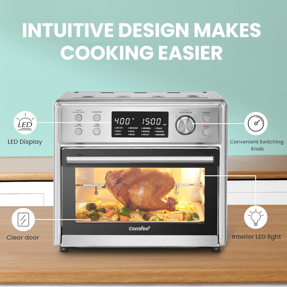 COMFEE CO-F25A1 12-in-1 Air Fryer Oven with Rotisserie - Blemished package with full warranty - Shopthatapp.ca