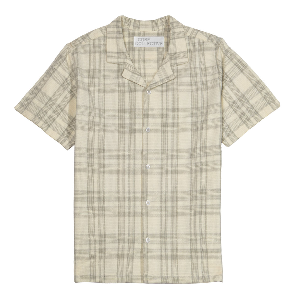 CORE COLLECTIVE NEUTRAL BUTTON DOWN SS WOVEN SHIRT--www.Shopthatapp.ca-Fashion Hub Club
