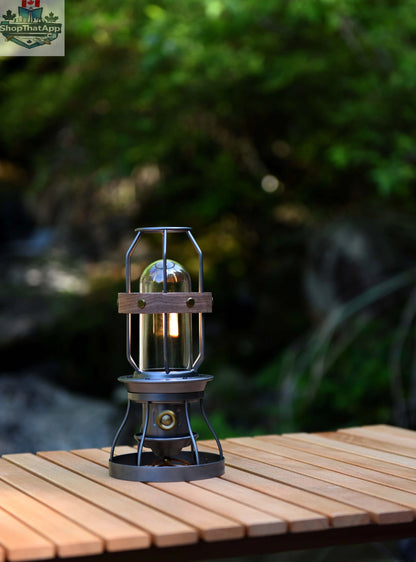 Illuminate Your Adventures with the Comet Vintage Grey Camping Lantern - Shopthatapp.ca