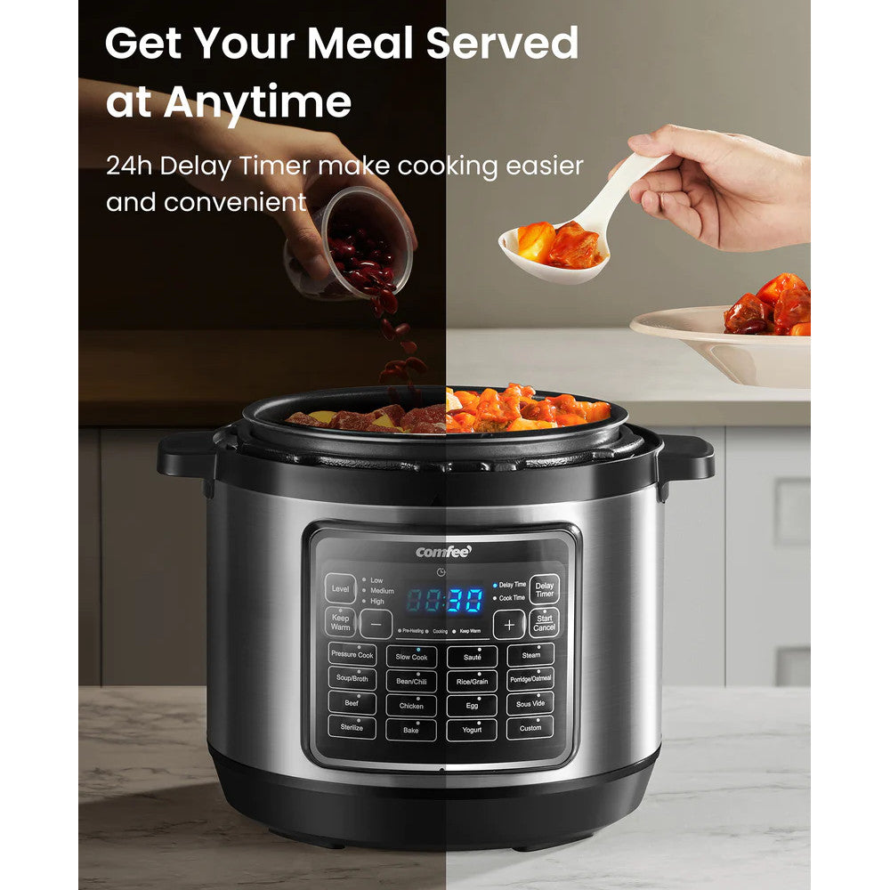 COMFEE CPC80D7ASB 8 Qt Electric Pressure Cooker - Blemished package with full warranty - Shopthatapp.ca
