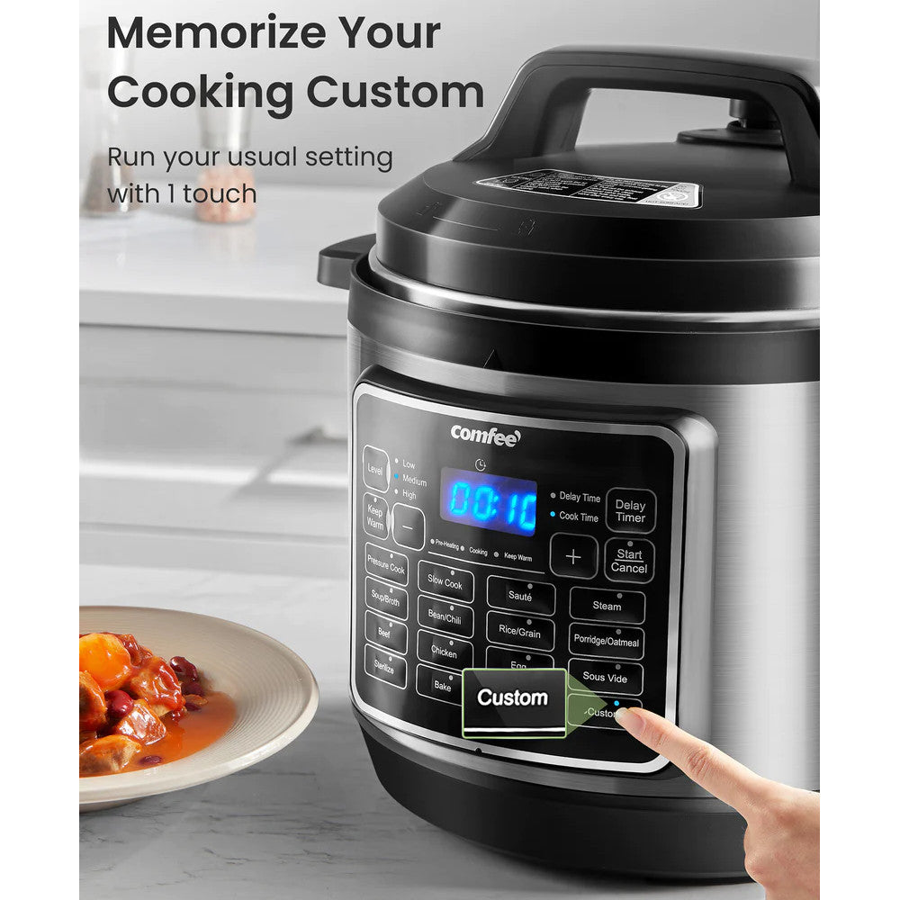 COMFEE CPC80D7ASB 8 Qt Electric Pressure Cooker - Blemished package with full warranty - Shopthatapp.ca