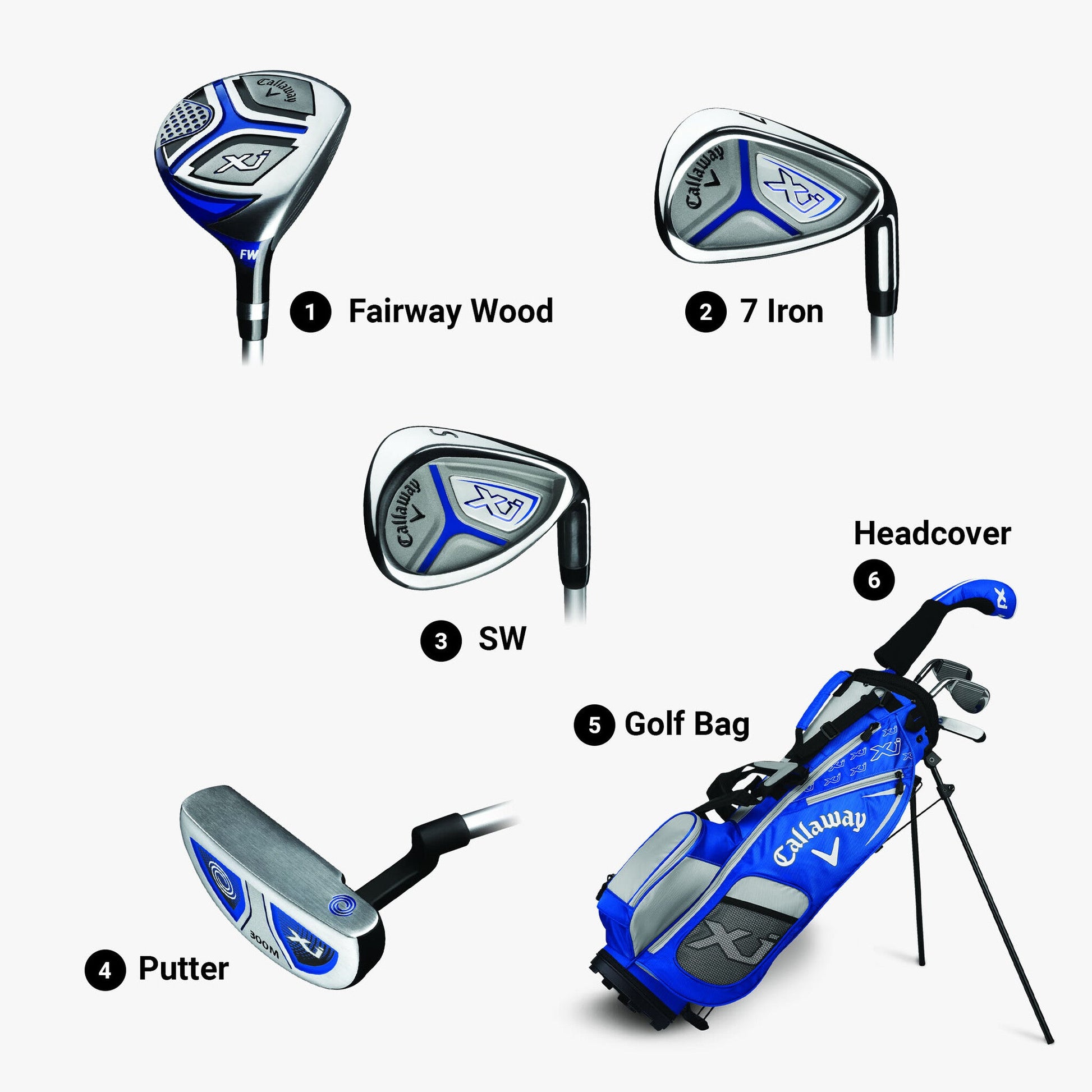 Callaway XJ Junior Golf Set Level 1 - Easy-Launch 4-Club Kids Starter Kit - Shopthatapp.ca