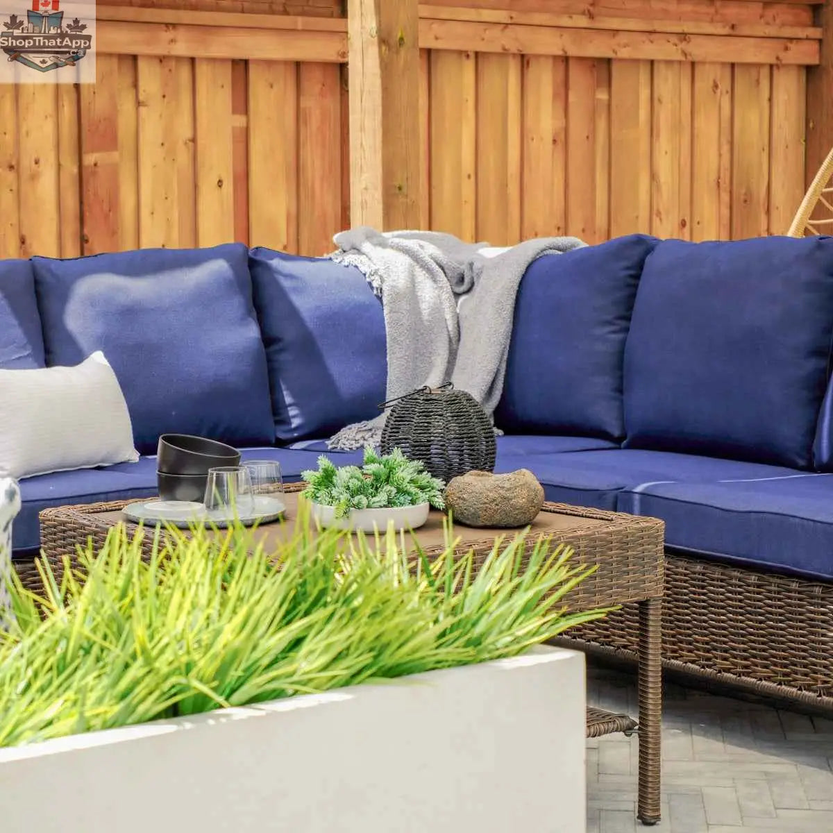 Krikacy Cambridge sectional set with matching coffee table in a modern living room setting, featuring plush cushions and stylish design.