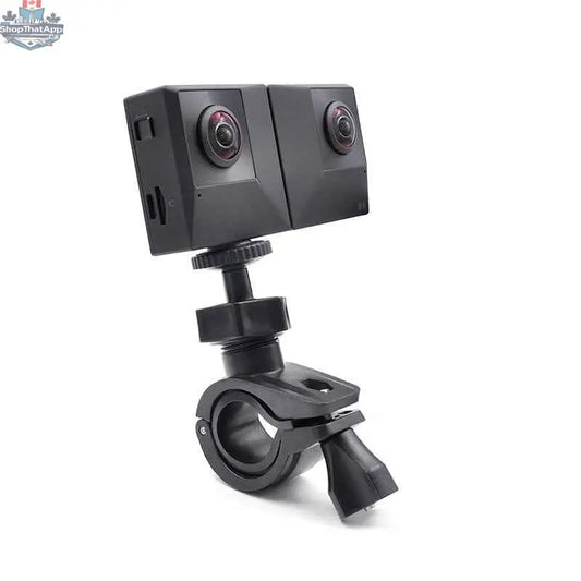 777tech camera handlebar mount for professional cameras, bike mount holder for Insta360 ONE X and action cameras on a bicycle handlebar